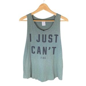 Pink Victoria’s Secret Shirt Women’s Size Small Olive Green Muscle Tank Top S VS